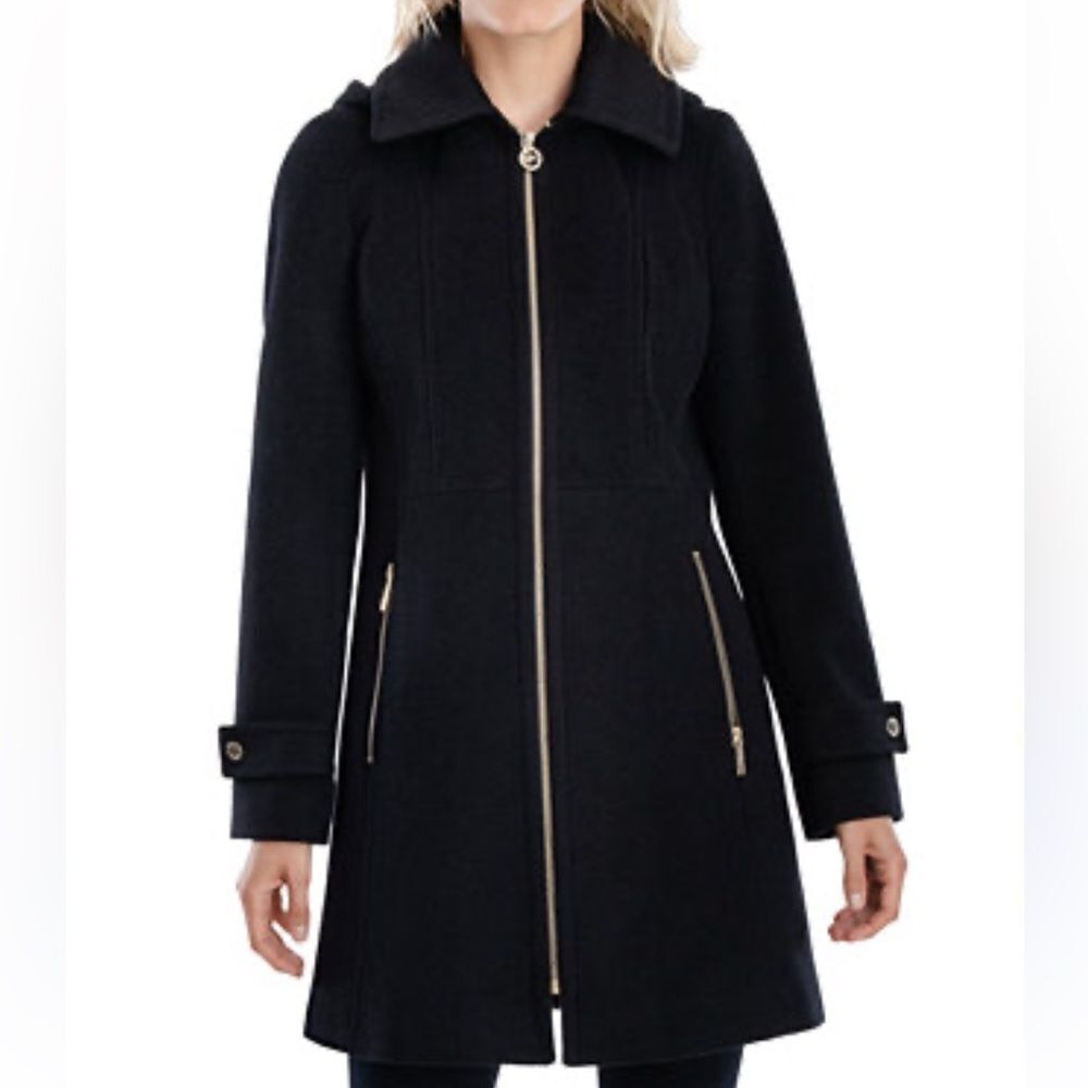 MICHAEL KORS Women's Black Coat size S